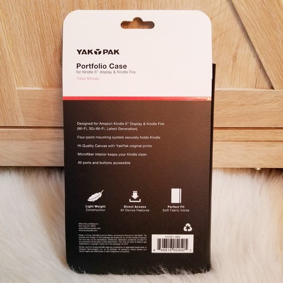 NWT Yak Pak Kindle Portfolio Case in Mosaic Print - Picture 2 of 8